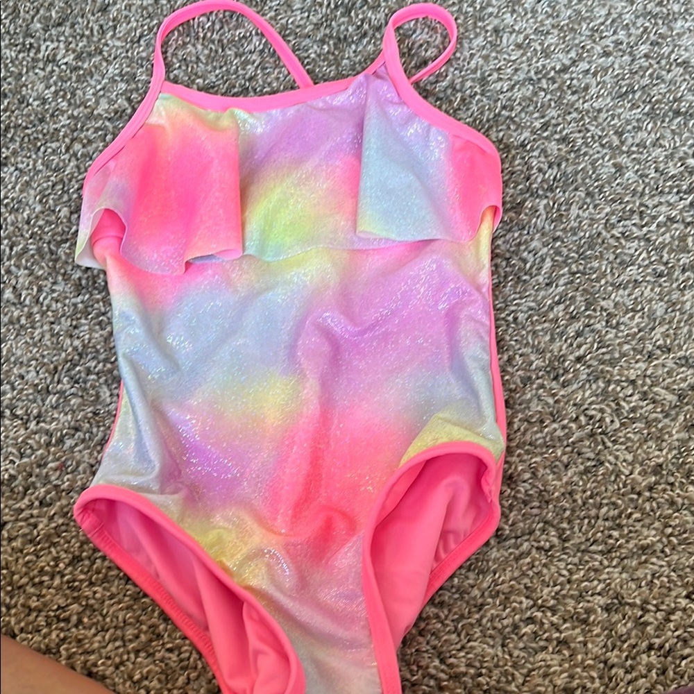 More Than Magic Pink and Rainbow Kids Swim One Piece